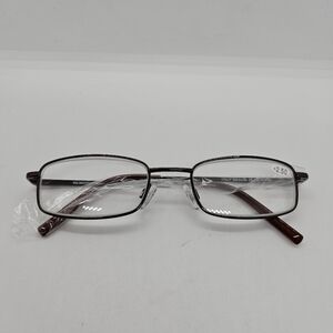 NEW Italy Design rectangular copper and brown readers +2.50